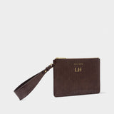 Katie Loxton Marni Croc Wristlet Pouch - Chocolate