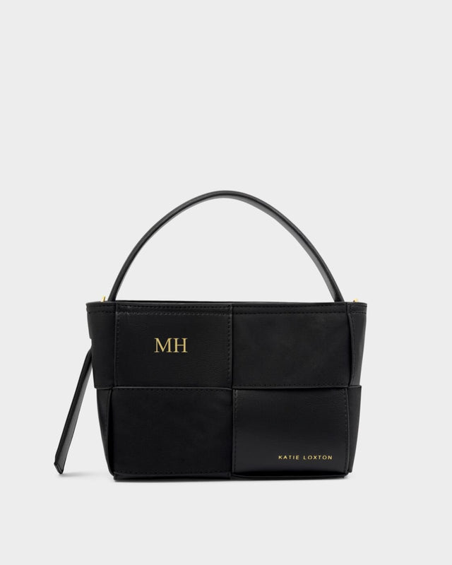 Katie Loxton Taya Hand Woven Suedette Top Handle Bag - Black