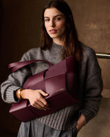 Katie Loxton Taya Hand Woven Suedette Tote Bag - Cherry