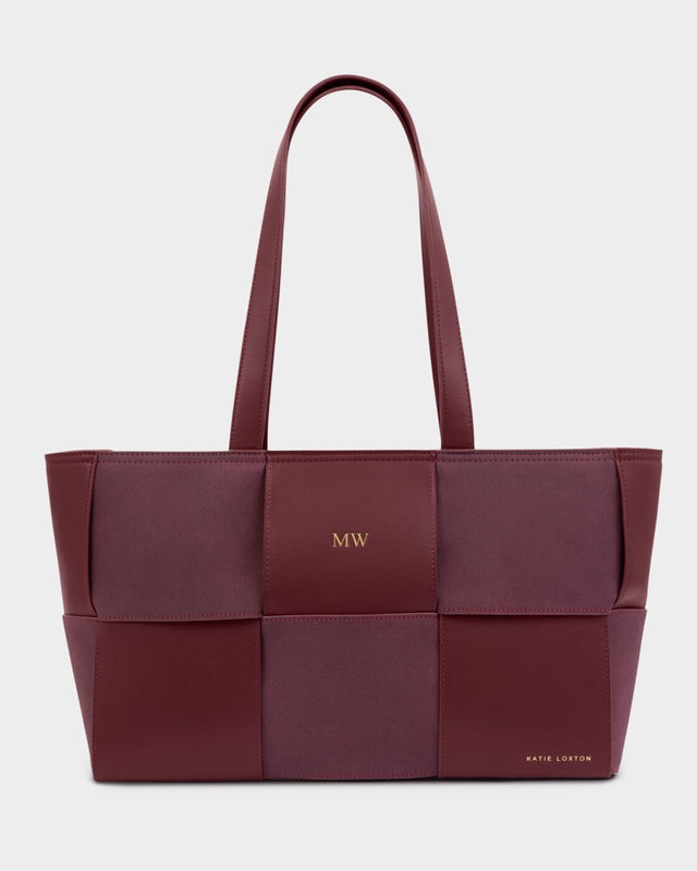 Katie Loxton Taya Hand Woven Suedette Tote Bag - Cherry