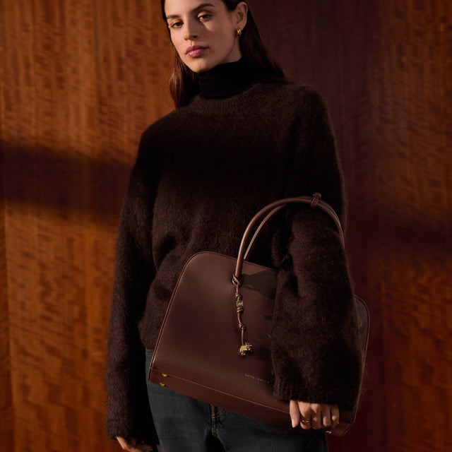 Katie Loxton Hadley Shoulder Tote Bag - Dark Chocolate