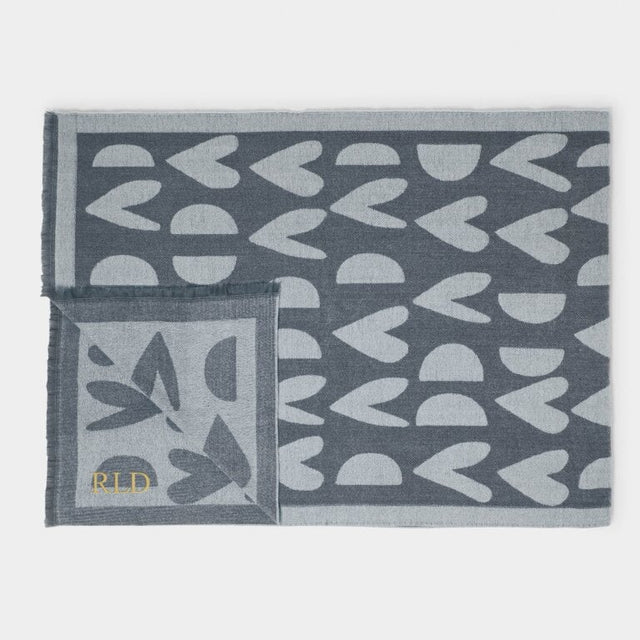 Katie Loxton Heart Blanket Scarf - Charcoal & White