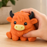 Large Highland Cow sensory squishy toy with textured finish for squeezing