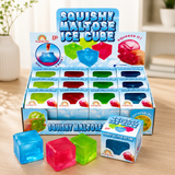 Large Ice Cube Squishy Fidget Toy in assorted translucent colours for stress relief, sensory play and improved focus