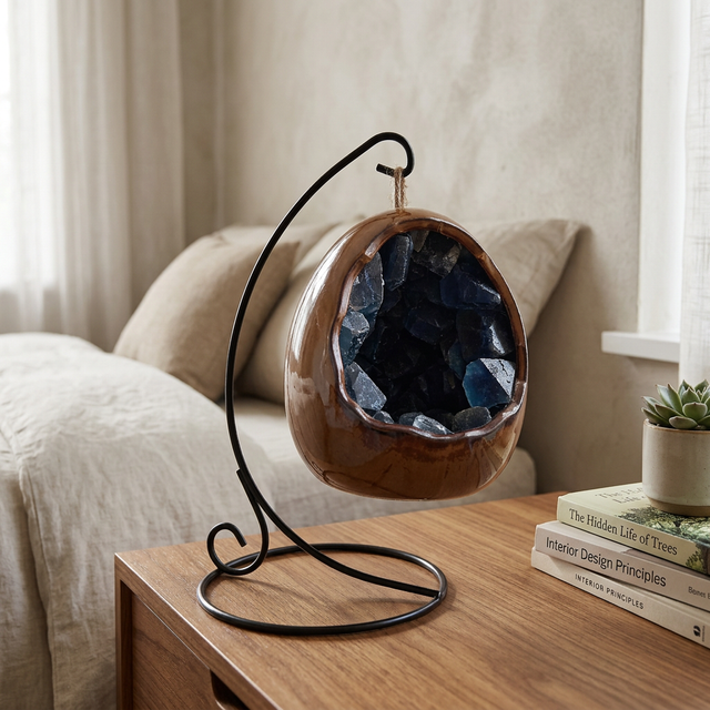 Dinosaur egg lamp blue fluorite USB bedside table lamp with ambient lighting 