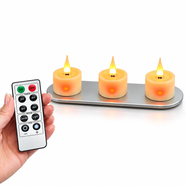 Cello Living Flame LED Tealights with remote control