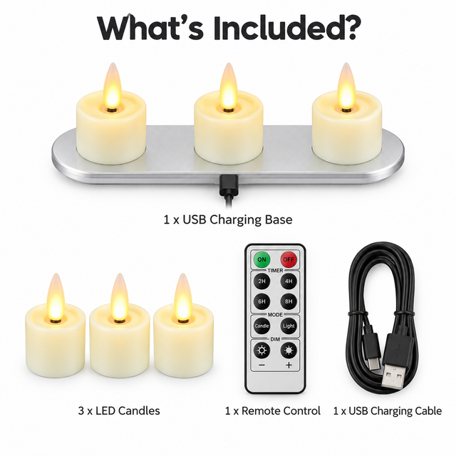 Cello Living Flame LED Tealight Set of 3 contents