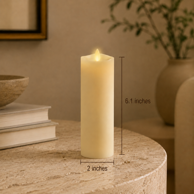 Luminara Indoor Ivory Slim Candle Duo – product view 2