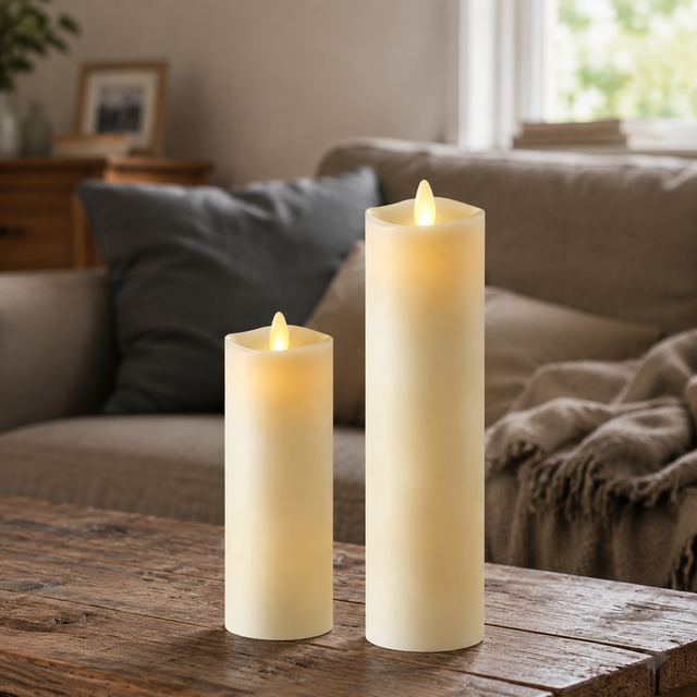 Luminara Indoor Ivory Slim Candle Duo – product view 4