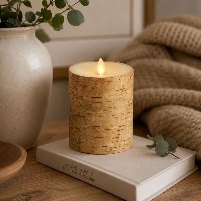 Luminara Indoor Wooden Birch Candle Duo – product view 6