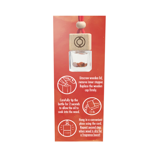 Luxury car diffuser with Red Ember scent and quartz crystals