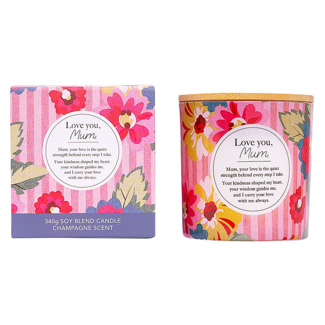 Splosh Meaningful Melts scented candle with floral design and meaningful message for Mum