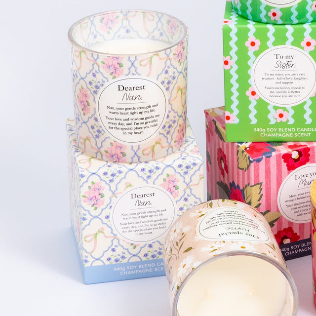 Floral scented candle ideal as a thoughtful birthday gift for Nan