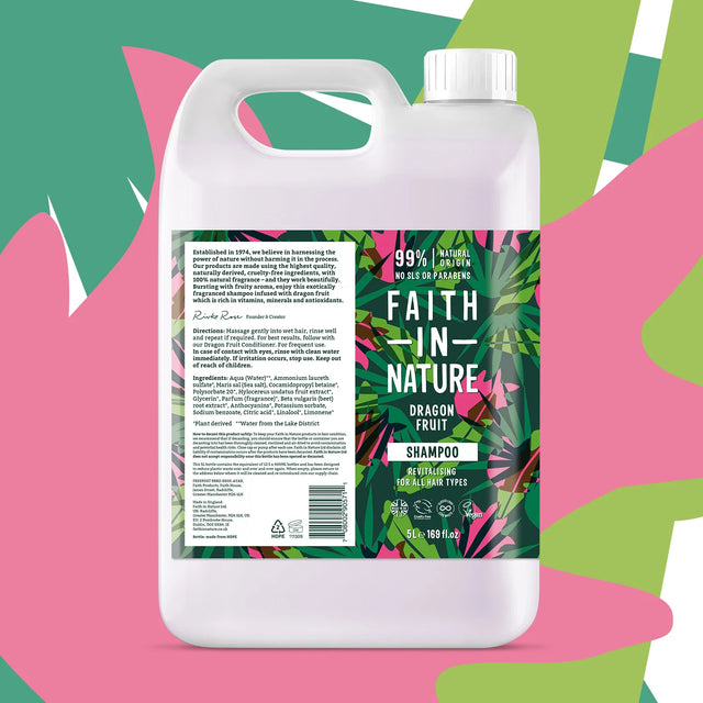 Natural hydrating shampoo refill with zero waste dragon fruit seed oil