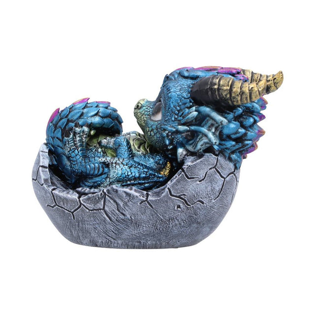 Nemesis blue dragon egg figurine alternate view