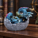 Nemesis Now Dragon Cradle Blue Dragon Egg Figurine — 7.9cm displayed in a dark gothic setting