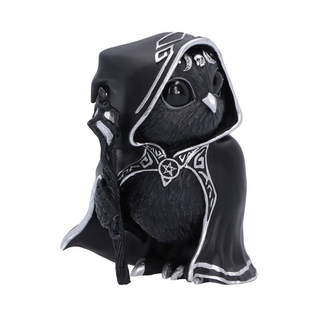 Nemesis Now Cult Cuties Featheros Owl Figurine — opposite side view showing the owl and staff
