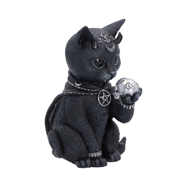 Nemesis Now Cult Cuties Feligor Cat Figurine — opposite side view showing the silver skull