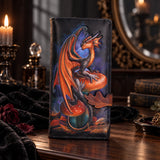 Nemesis Now Anne Stokes Mushroom Dragon Embossed Purse — 18.7cm displayed in a dark gothic setting