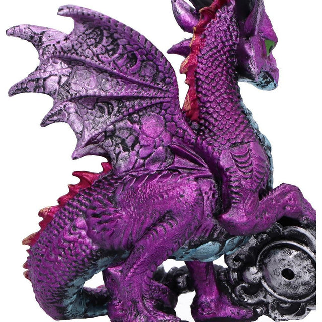 Nemesis Now Keeper of the Key Purple Dragon Figurine — close-up of the wing sculpting
