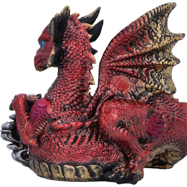 Nemesis Now Keeper of the Key Red Dragon Figurine — close-up of the rear wing sculpting