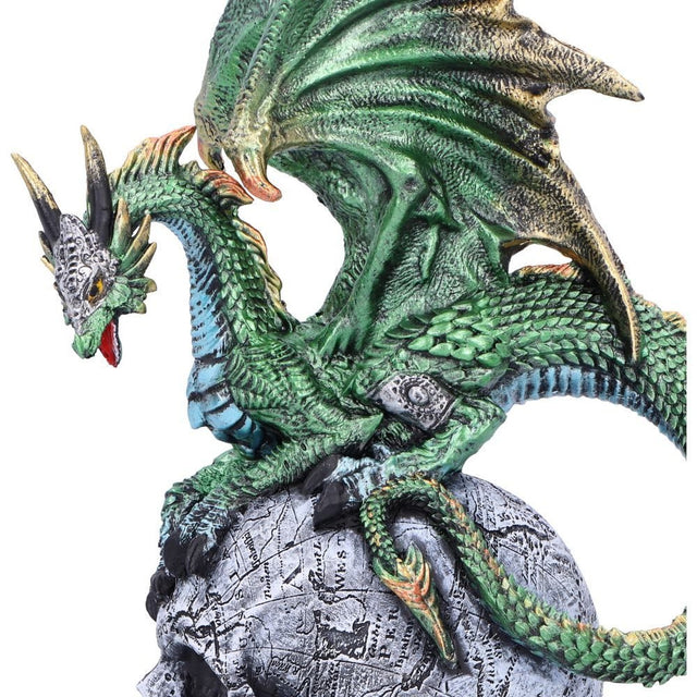 Nemesis Now Ignisars Rule Green Dragon Figurine — close-up of green scales and wing details