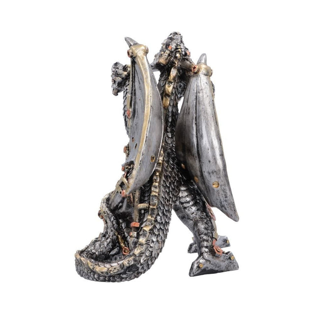 Nemesis Now Cogwork Trinity Steampunk Dragon Figurine (Small) — rear view showing the wings and tail