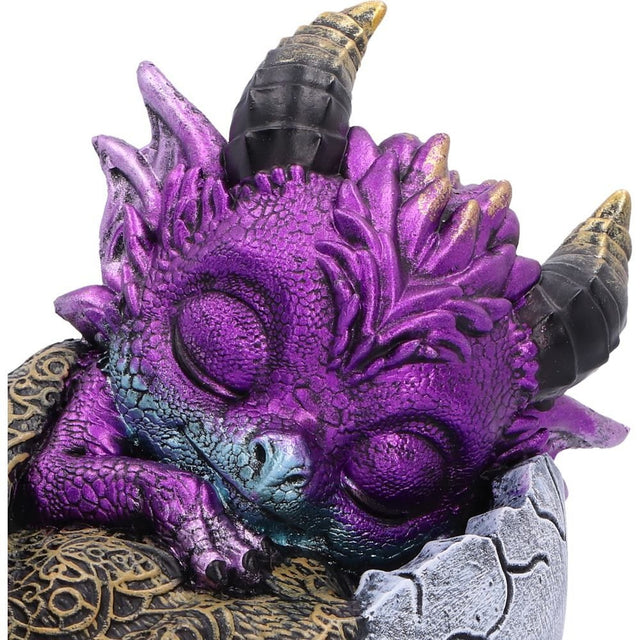 Nemesis Now Shellbound Slumber Sleeping Dragon Figurine — close-up of the sleeping dragon head