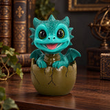Nemesis Now Shellbound Green Baby Dragon Figurine — 9.1cm displayed in a dark gothic setting