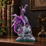 Nemesis Now Titans Reign Purple Dragon Figurine — 20.5cm displayed in a dark gothic setting