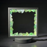 Gleneagles - (Grey Frame) Square Earth LED Lamp - Green Fluorite