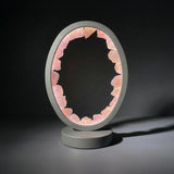 Gleneagles - (Grey Frame) Oval Earth LED Lamp - Rose Quartz