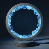 Gleneagles - (Grey Frame) Circle Earth LED Lamp - Blue Fluorite