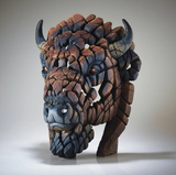 North American Bison bust modern home accessory with hand painted brown finish