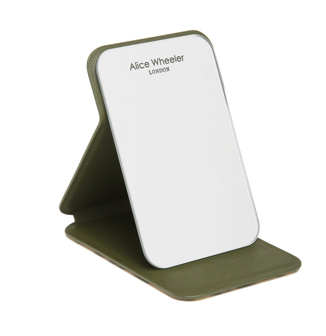 Alice Wheeler Mini Folding Mirror - Olive Leopard