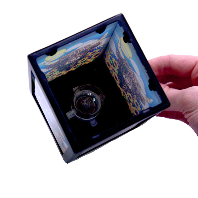 Plug in wax burner showing soft ambient glow and warm lighting effect