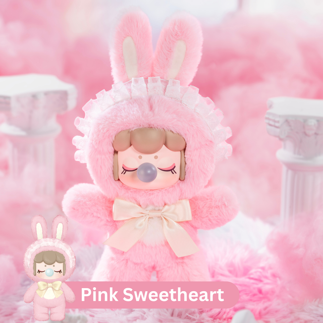 Poseable Rolife bunny plush doll with inner skeleton: Pink Sweetheart