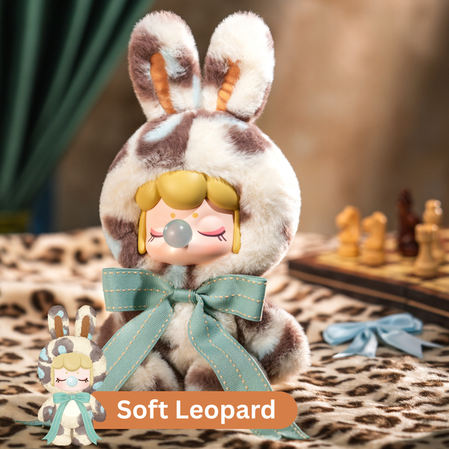 Poseable Rolife bunny plush doll with inner skeleton: Soft Leopard