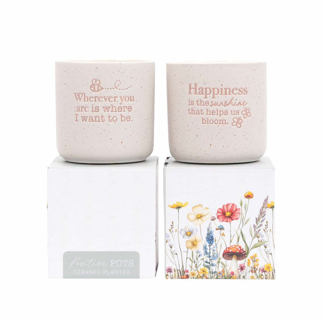 Splosh happiness positive pot in pastel ceramic