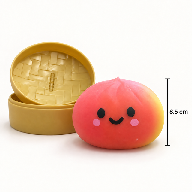 Rainbow Dumpling squishy toy measuring 8.5cm