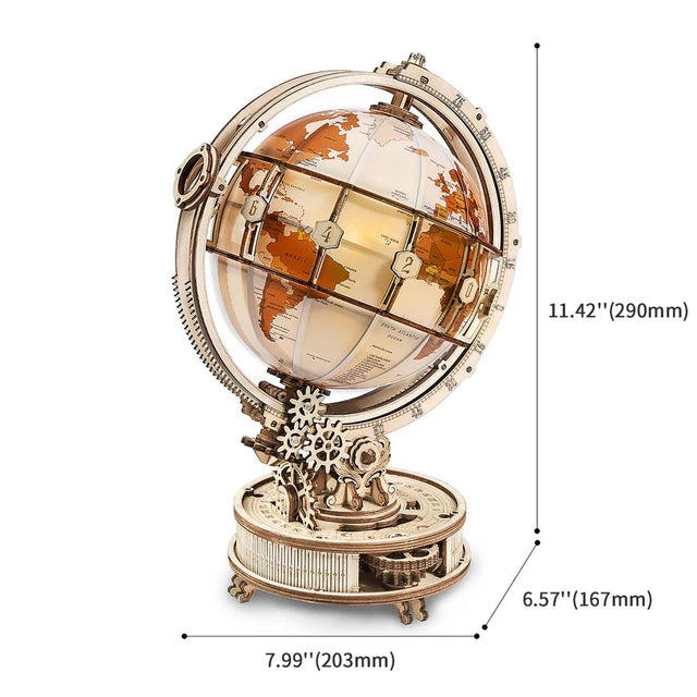 ROKR puzzle rotating globe wooden model dimensions