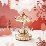 Robotime ROKR Swing Ride music box with rotating carousel seats
