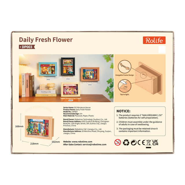 Robotime Rolife DP003 3D wooden flower shop model kit