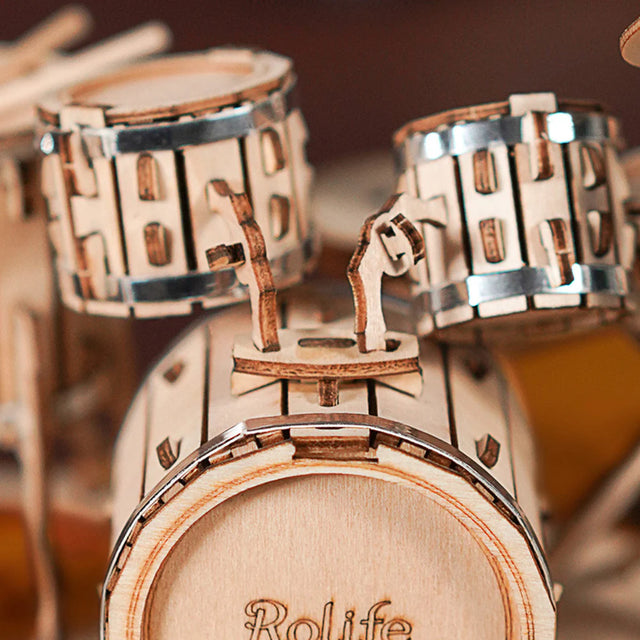 Rolife 3D puzzle wooden drum kit