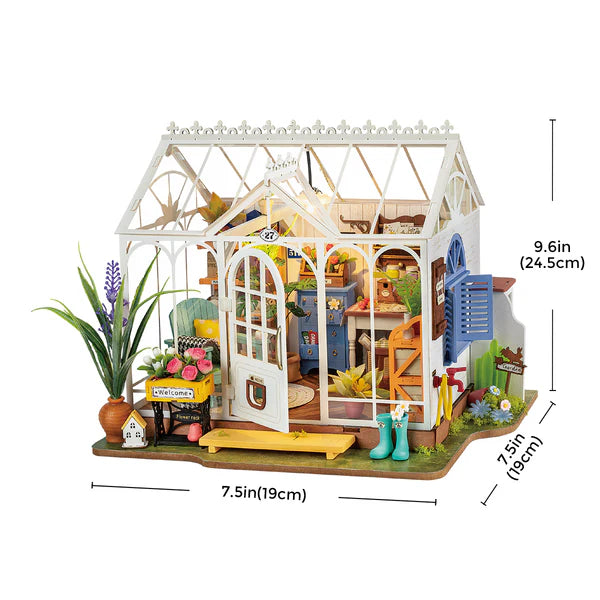 Rolife miniatures UK garden house model dimensions