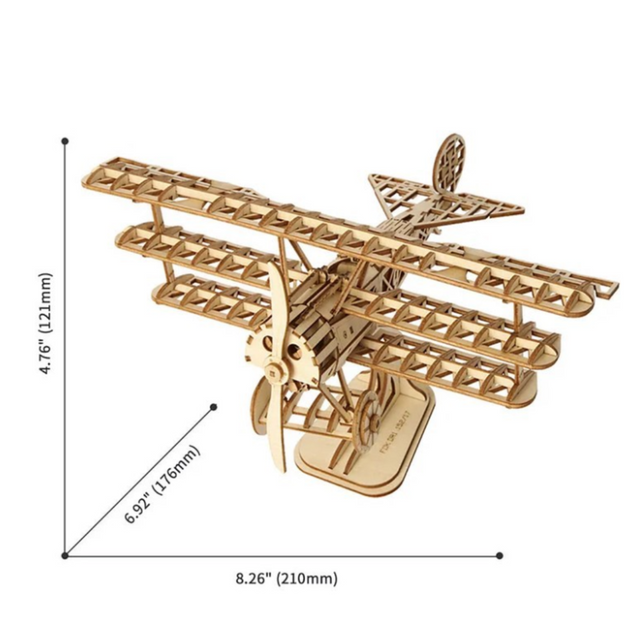Robotime Rolife airplane wooden model kit dimensions