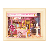 Robotime Rolife Sweet Scoopery Ice Cream DP002 DIY shadow box frame