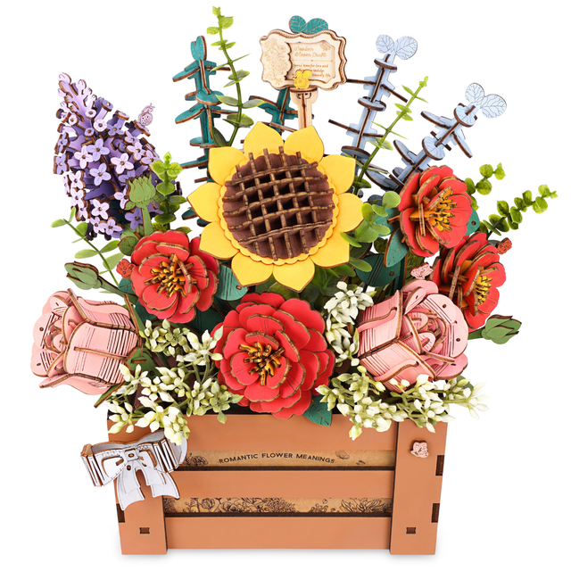Robotime Rowood Wooden Bloom Box TW02H wooden flower kit