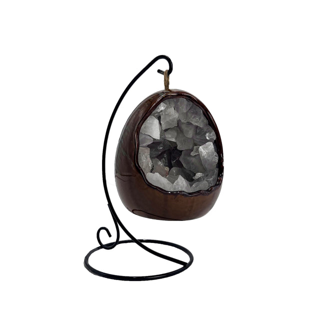 Crystal dinosaur egg lamp rock quartz night light for kids and nursery decor 