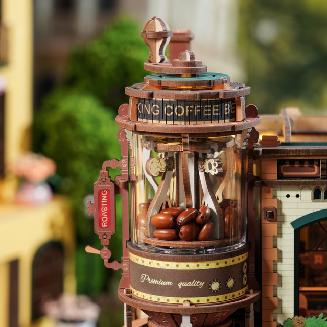 ROKR Dream Coffee Factory 3D wooden puzzle for adults